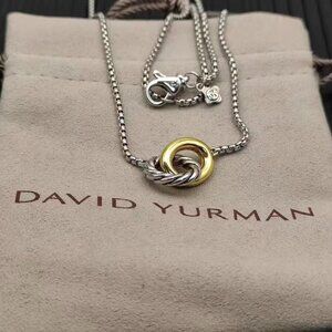 David Yurman Two-Tone Interlocking Circle Pendant Necklace